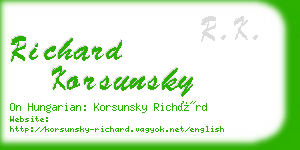 richard korsunsky business card